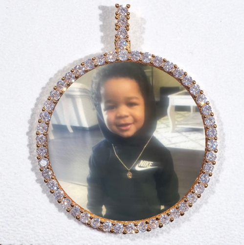 LARGE 3D CIRCLE CUSTOM PICTURE PENDANT