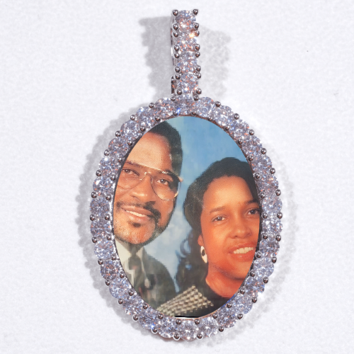 Large 3D Oval Custom Picture Pendant