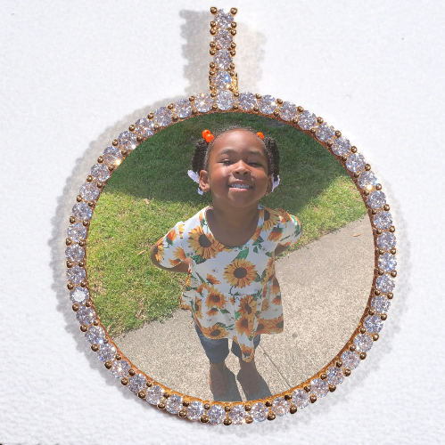 LARGE 3D CIRCLE CUSTOM PICTURE PENDANT