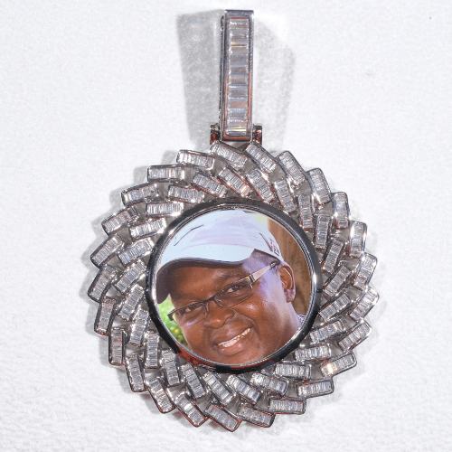 Large 3D Baguette Custom Picture Pendant