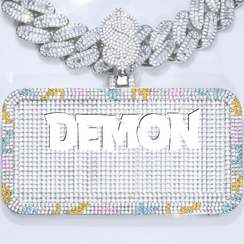 CUSTOM LETTER NECKLACE 3D COLORFUL SQUARE