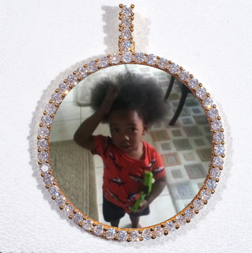 LARGE 3D CIRCLE CUSTOM PICTURE PENDANT