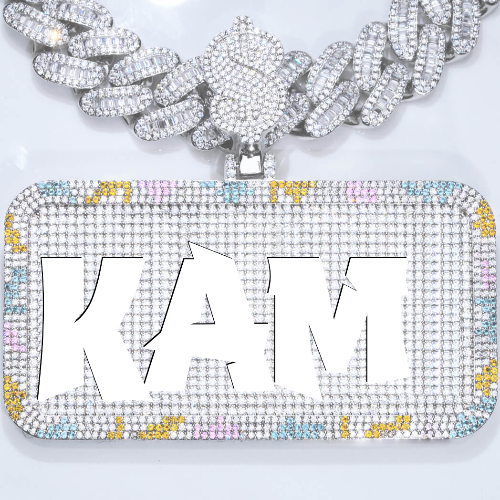 CUSTOM LETTER NECKLACE 3D COLORFUL SQUARE