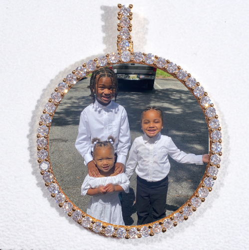 LARGE 3D CIRCLE CUSTOM PICTURE PENDANT