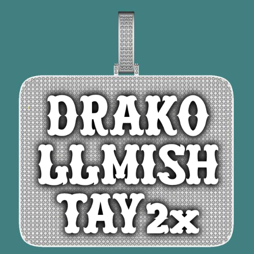 CUSTOM LETTER NECKLACE 3D BIG SQUARE