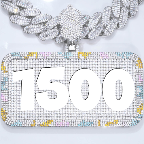 CUSTOM LETTER NECKLACE 3D COLORFUL SQUARE
