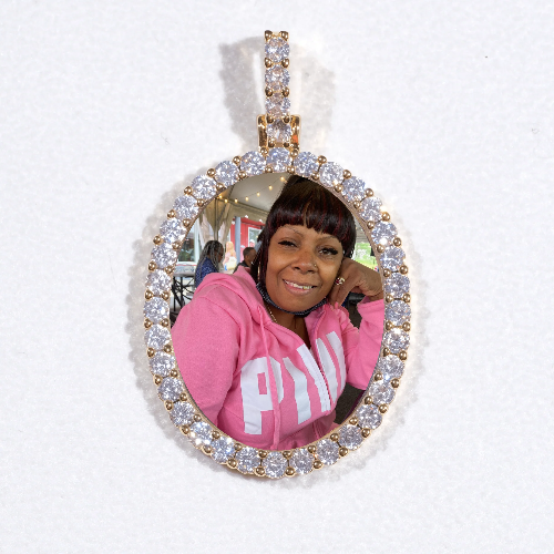 3D Oval Custom Picture Pendant