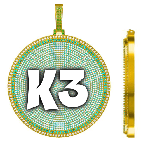 CUSTOM LETTER NECKLACE 3D BIG DISC