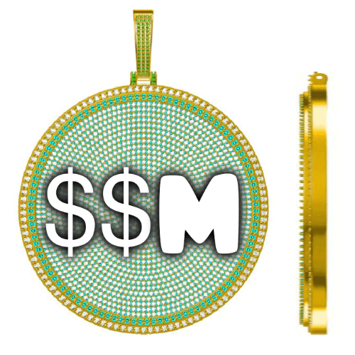 CUSTOM LETTER NECKLACE 3D BIG DISC
