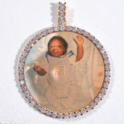 LARGE 3D CIRCLE CUSTOM PICTURE PENDANT