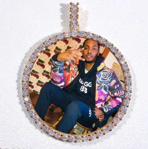 LARGE 3D CIRCLE CUSTOM PICTURE PENDANT