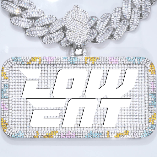 CUSTOM LETTER NECKLACE 3D COLORFUL SQUARE