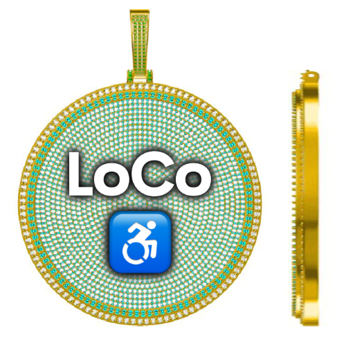 CUSTOM LETTER NECKLACE 3D BIG DISC