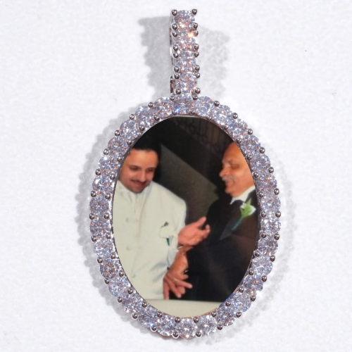 Large 3D Oval Custom Picture Pendant