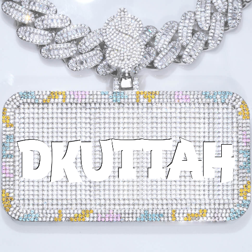 CUSTOM LETTER NECKLACE 3D COLORFUL SQUARE