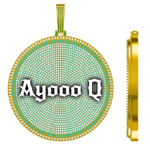 CUSTOM LETTER NECKLACE 3D BIG DISC