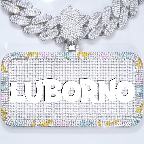 CUSTOM LETTER NECKLACE 3D COLORFUL SQUARE