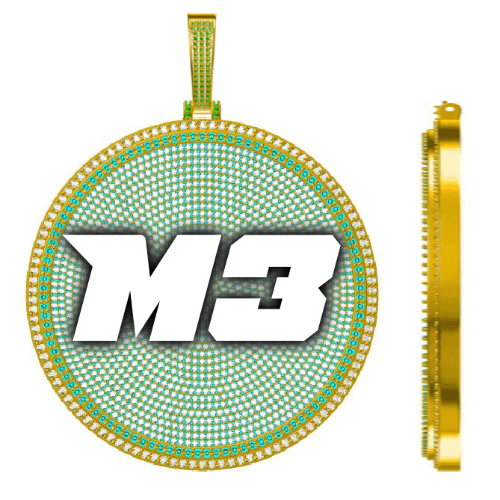 CUSTOM LETTER NECKLACE 3D BIG DISC