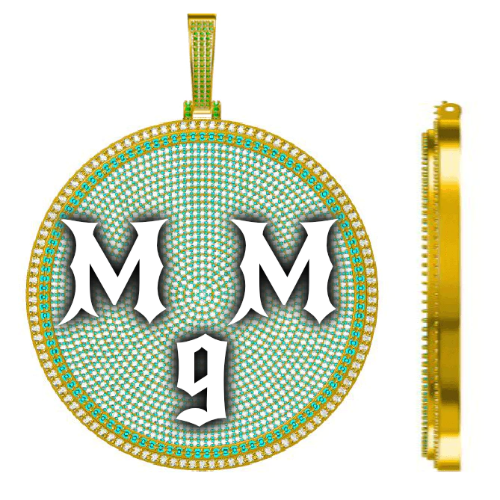 CUSTOM LETTER NECKLACE 3D BIG DISC