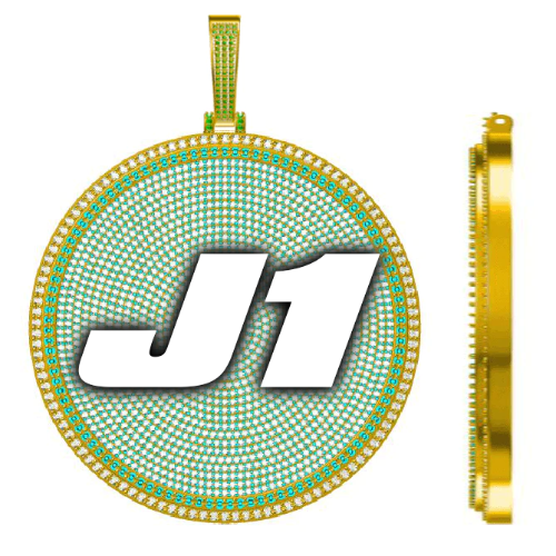 CUSTOM LETTER NECKLACE 3D BIG DISC