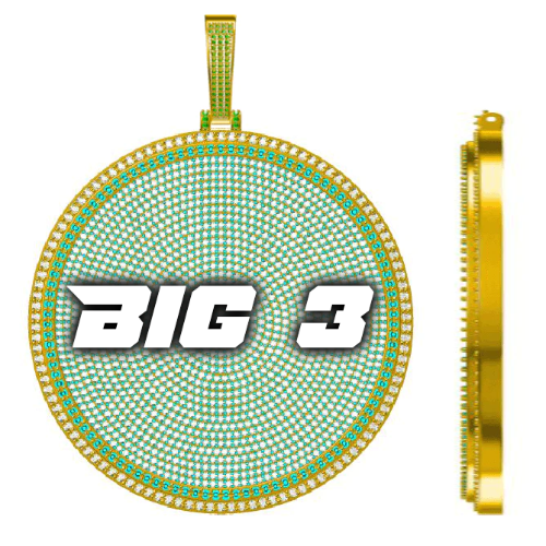 CUSTOM LETTER NECKLACE 3D BIG DISC