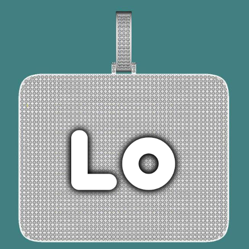 CUSTOM LETTER NECKLACE 3D BIG SQUARE