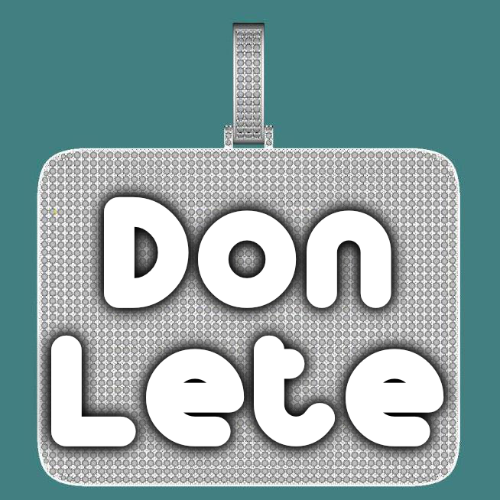 CUSTOM LETTER NECKLACE 3D BIG SQUARE