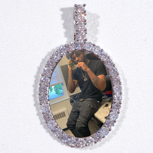 Large 3D Oval Custom Picture Pendant