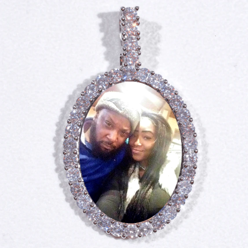 Large 3D Oval Custom Picture Pendant