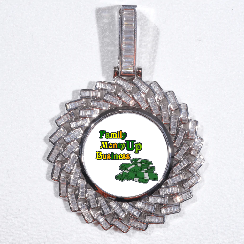 Large 3D Baguette Custom Picture Pendant