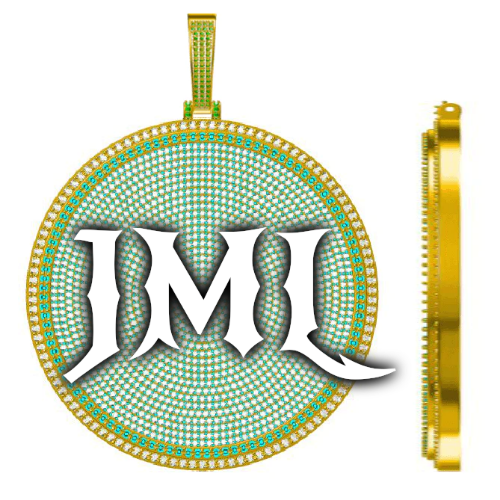 CUSTOM LETTER NECKLACE 3D BIG DISC
