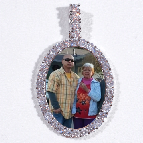 Large 3D Oval Custom Picture Pendant