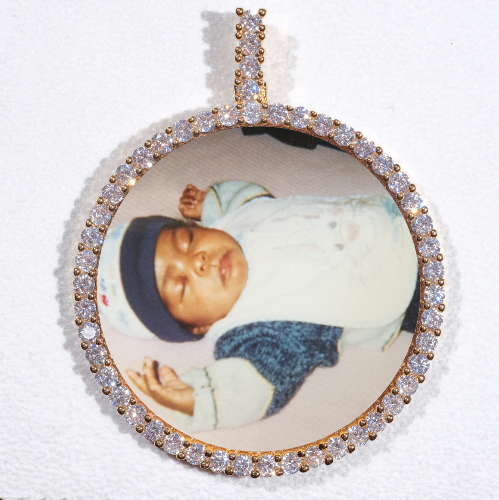 LARGE 3D CIRCLE CUSTOM PICTURE PENDANT