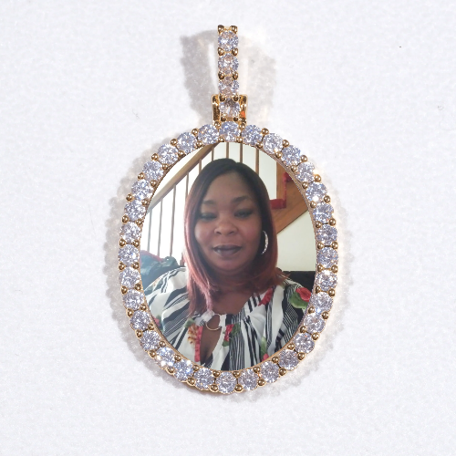 3D Oval Custom Picture Pendant