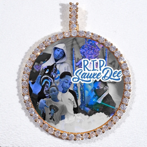 LARGE 3D CIRCLE CUSTOM PICTURE PENDANT