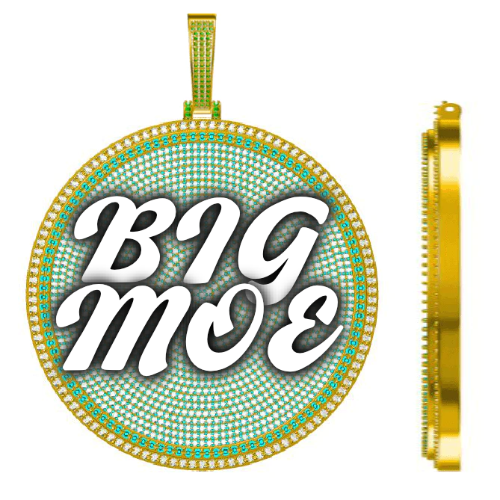 CUSTOM LETTER NECKLACE 3D BIG DISC