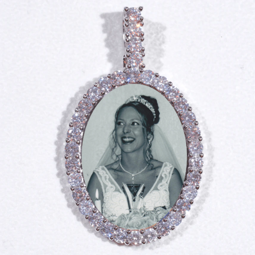 Large 3D Oval Custom Picture Pendant