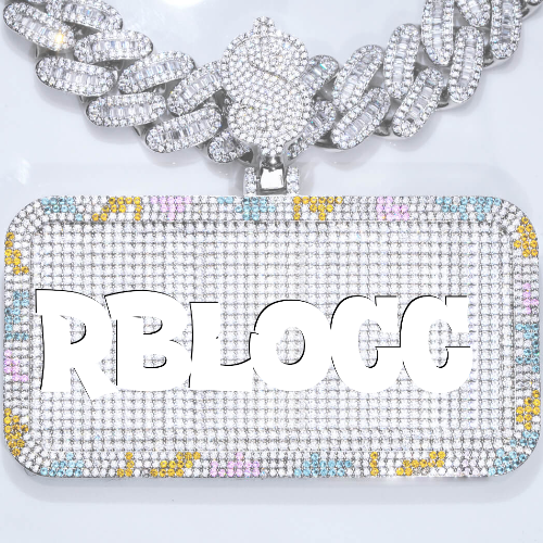 CUSTOM LETTER NECKLACE 3D COLORFUL SQUARE