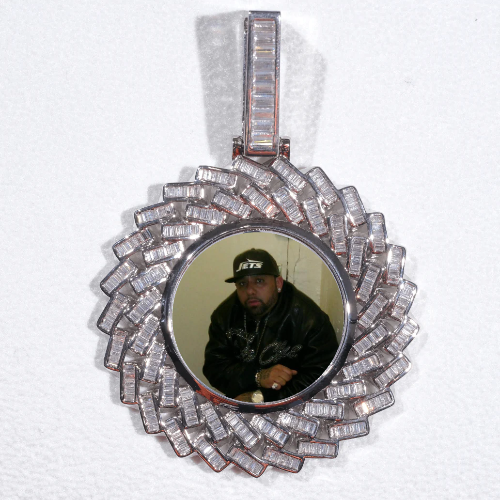 Large 3D Baguette Custom Picture Pendant