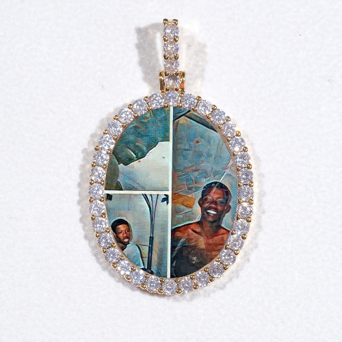 3D Oval Custom Picture Pendant