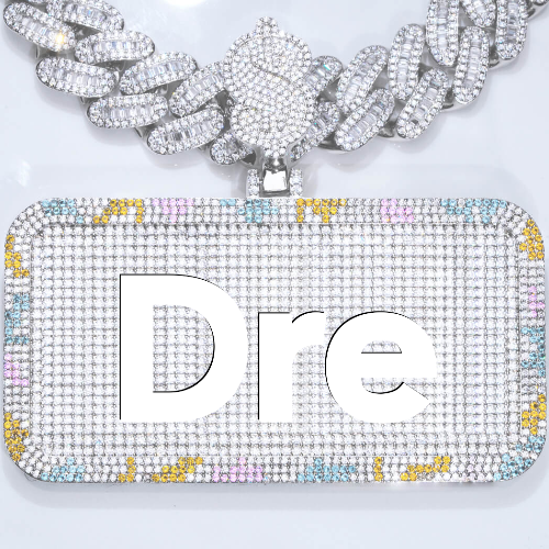 CUSTOM LETTER NECKLACE 3D COLORFUL SQUARE