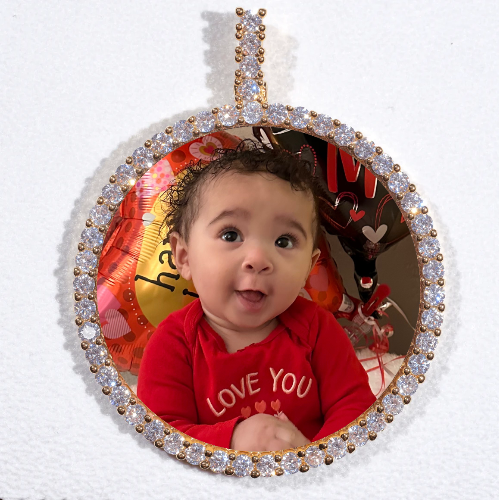 LARGE 3D CIRCLE CUSTOM PICTURE PENDANT