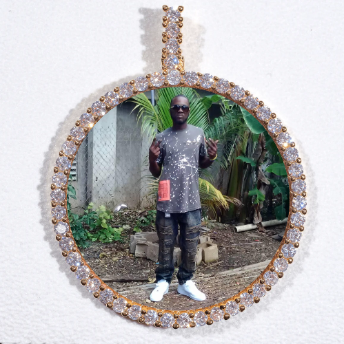 LARGE 3D CIRCLE CUSTOM PICTURE PENDANT