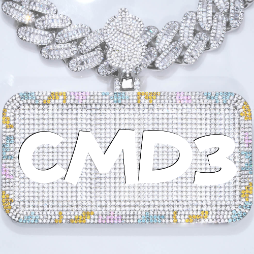 CUSTOM LETTER NECKLACE 3D COLORFUL SQUARE