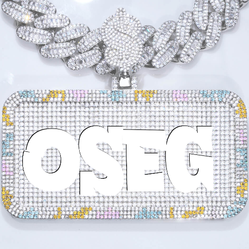 CUSTOM LETTER NECKLACE 3D COLORFUL SQUARE