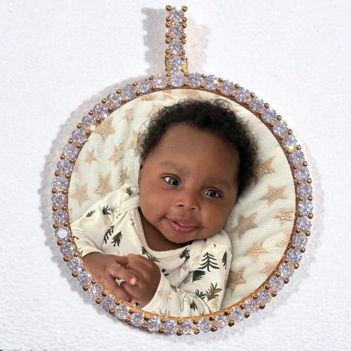LARGE 3D CIRCLE CUSTOM PICTURE PENDANT