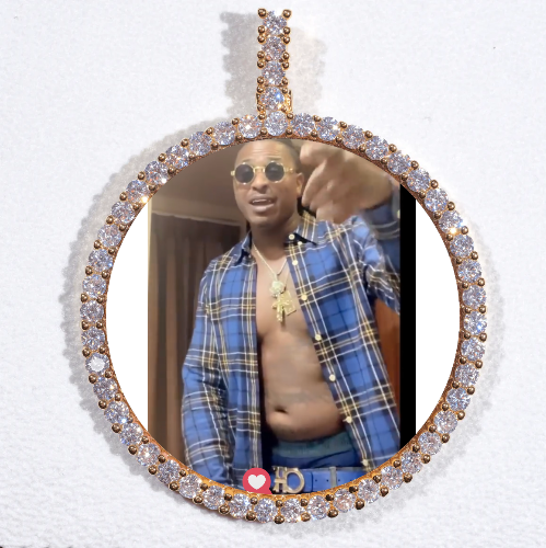 LARGE 3D CIRCLE CUSTOM PICTURE PENDANT