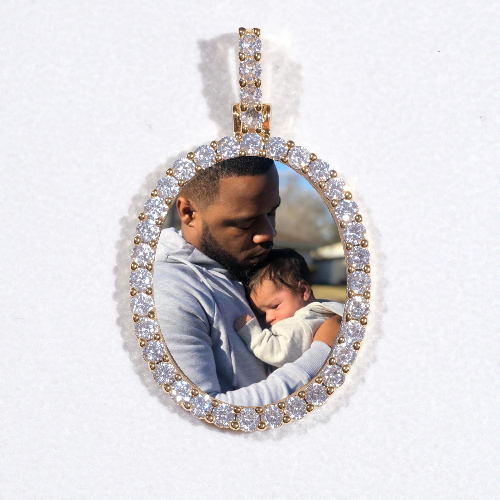 3D Oval Custom Picture Pendant