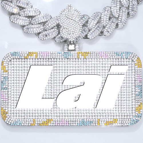 CUSTOM LETTER NECKLACE 3D COLORFUL SQUARE