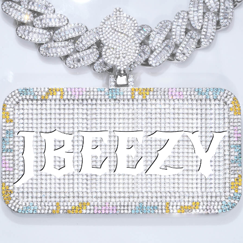 CUSTOM LETTER NECKLACE 3D COLORFUL SQUARE